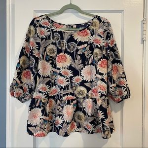 Lauren Conrad Floral Peplum Blouse B-5
